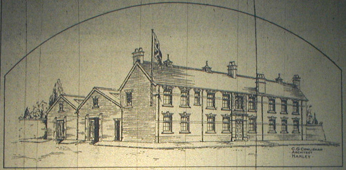 Drawing of Stafford Friars Walk Street Drill Hall